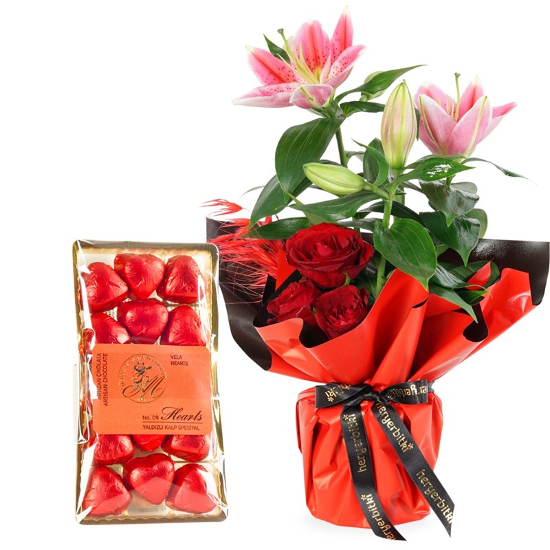 Kokulu Lilyum & Çikolata Seti